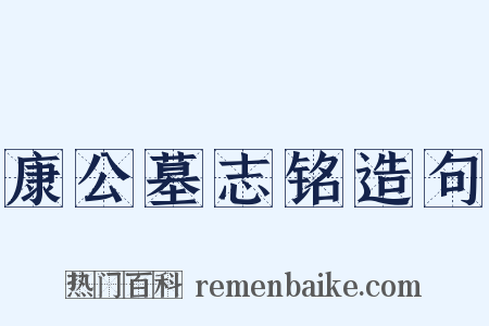 康公墓志铭造句是什么意思的图片